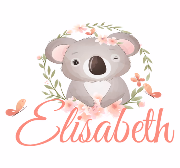 Kids vinyl rug cute animals koala personalized - TenStickers