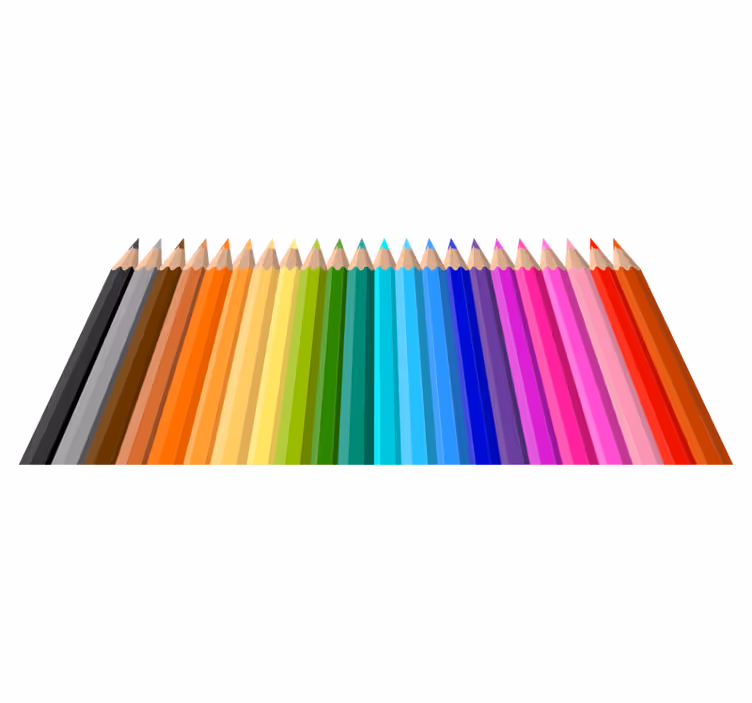Kids vinyl rug with color pencil skirting border - TenStickers