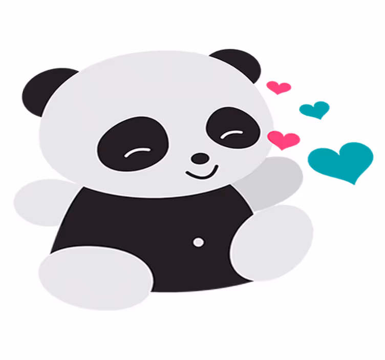 Kids vinyl rug with lovely panda bear design - TenStickers