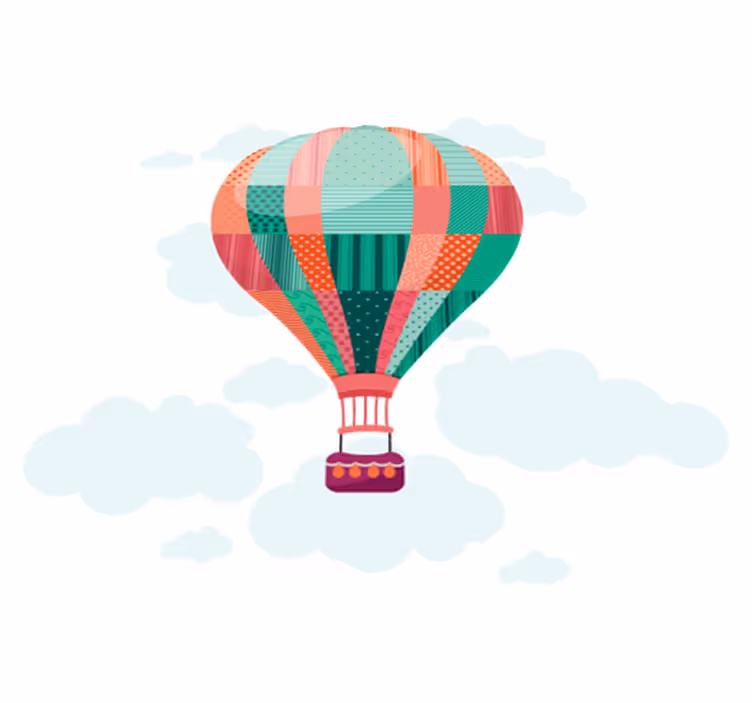 Kids vinyl rug patchwork hot air balloon - TenStickers