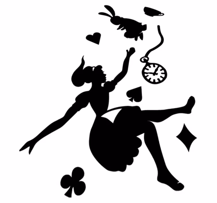 Kids vinyl rug alice and the white rabbit - TenStickers
