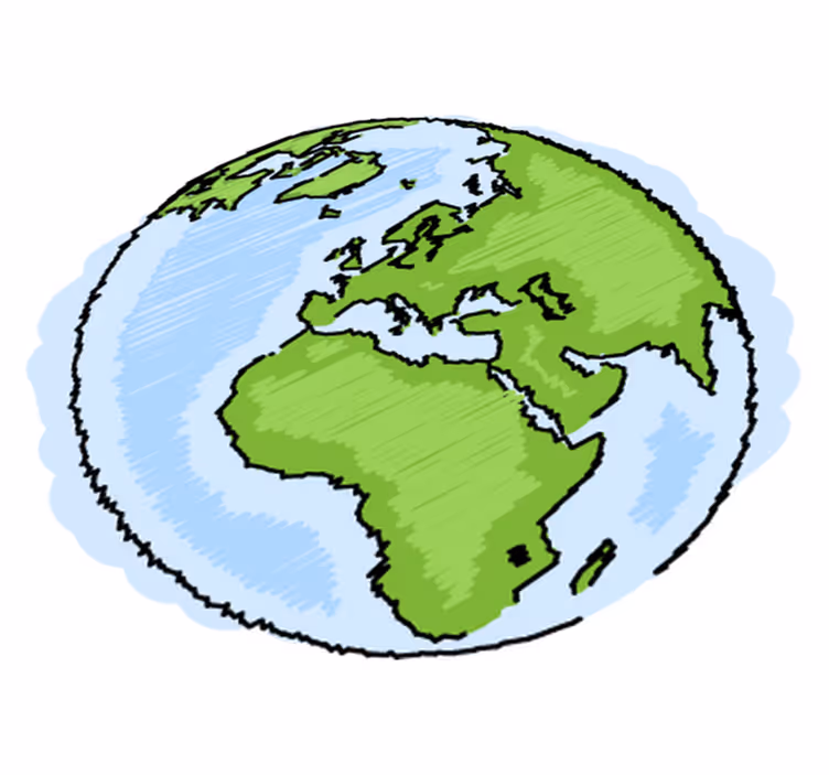Kids vinyl rug in green and blue world map - TenStickers