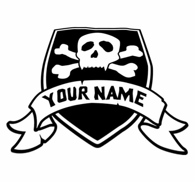 Kids vinyl rug pirate skull personalized design - TenStickers
