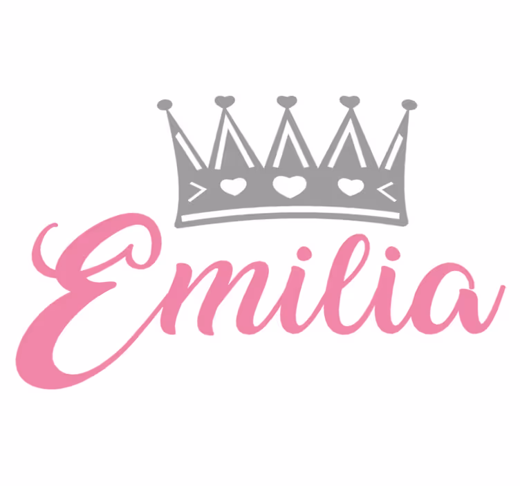 Kids vinyl rug silver crown with pink name - TenStickers