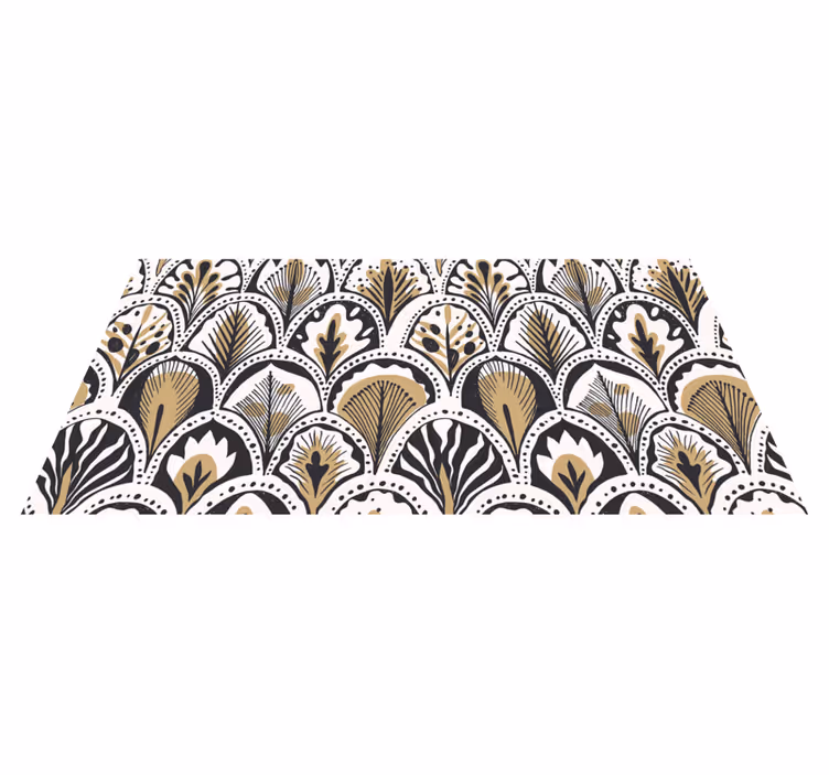 Bedroom vinyl rug with art deco fan design - TenStickers