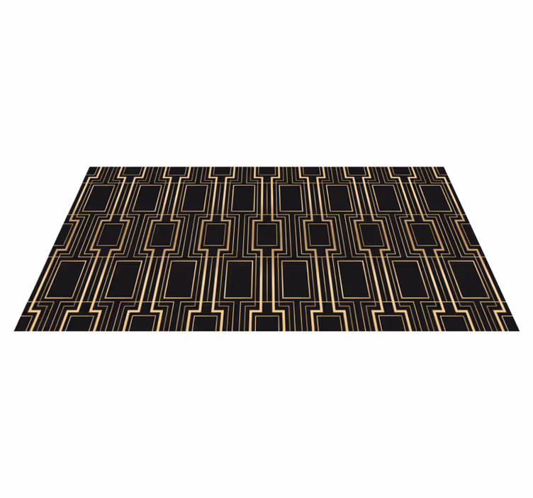 Bedroom vinyl rug with golden and black design - TenStickers