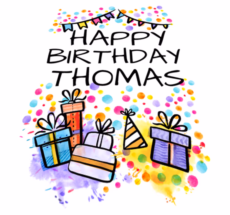 Kids vinyl rug personalised for a happy birthday - TenStickers