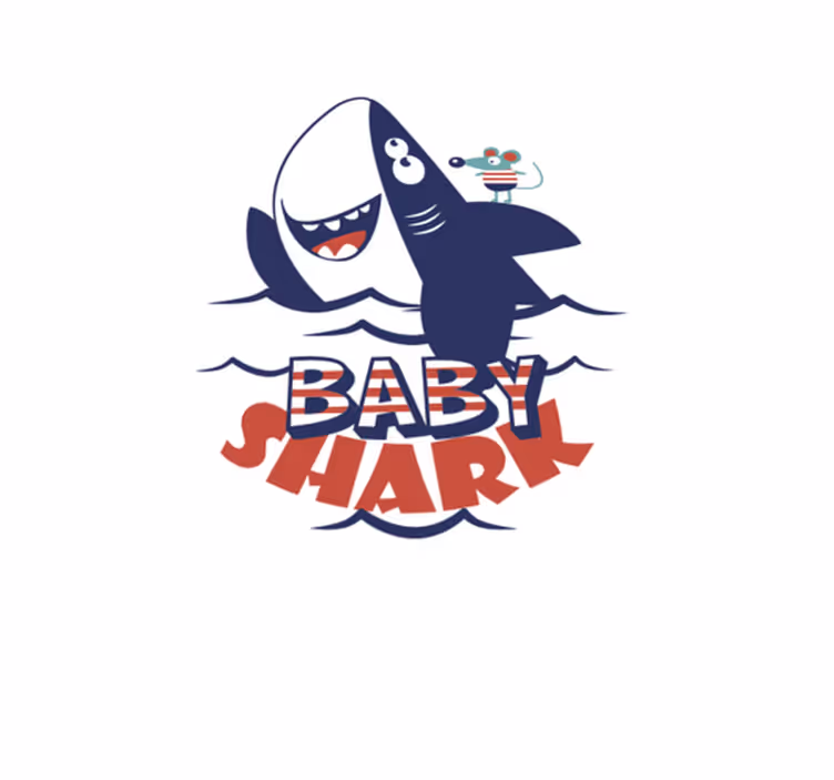 Kids vinyl rug baby shark design - TenStickers
