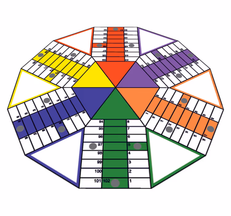 Gaming vinyl rug geometric ludo board sticker - TenStickers