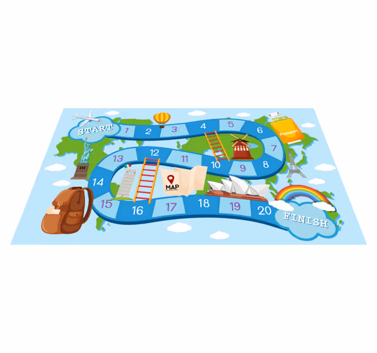 Gaming vinyl rug world board game edition - TenStickers