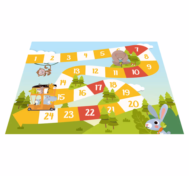 Gaming vinyl rug wildlife board game cartoon - TenStickers