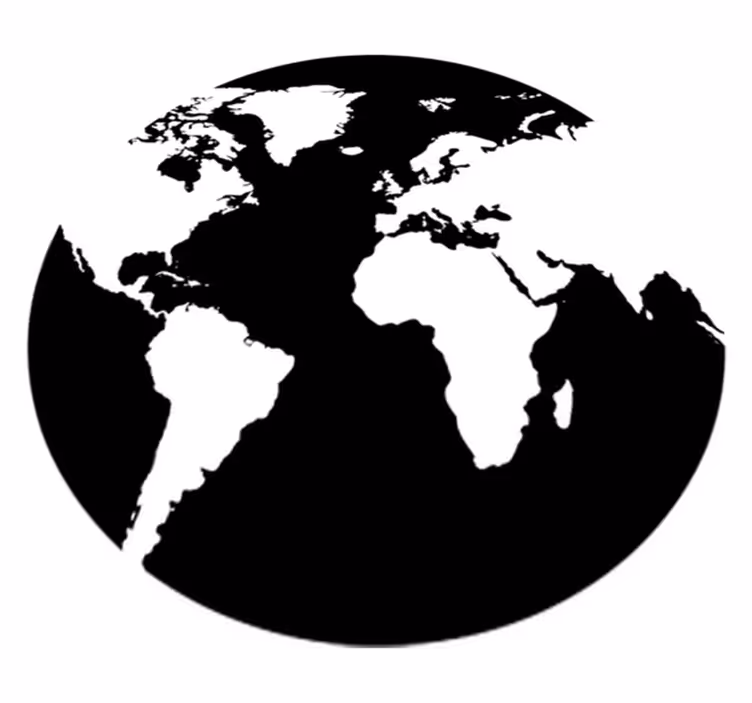 World map vinyl rug circle decoration adhesive - TenStickers