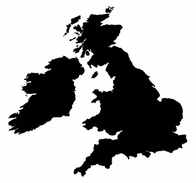 World map vinyl rug monochrome england map - TenStickers