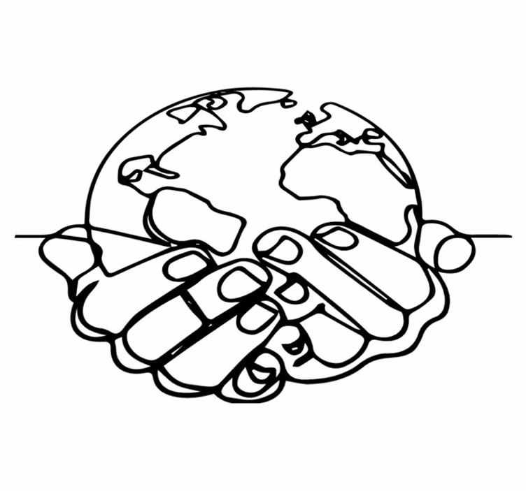 World map vinyl rug minimalist earth - TenStickers