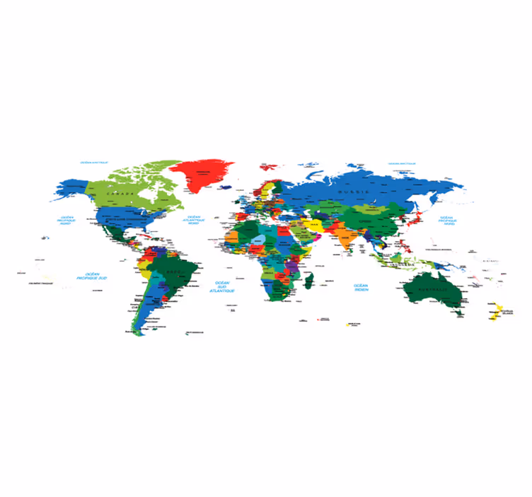 Tapis en vinyle carte du monde - TenStickers