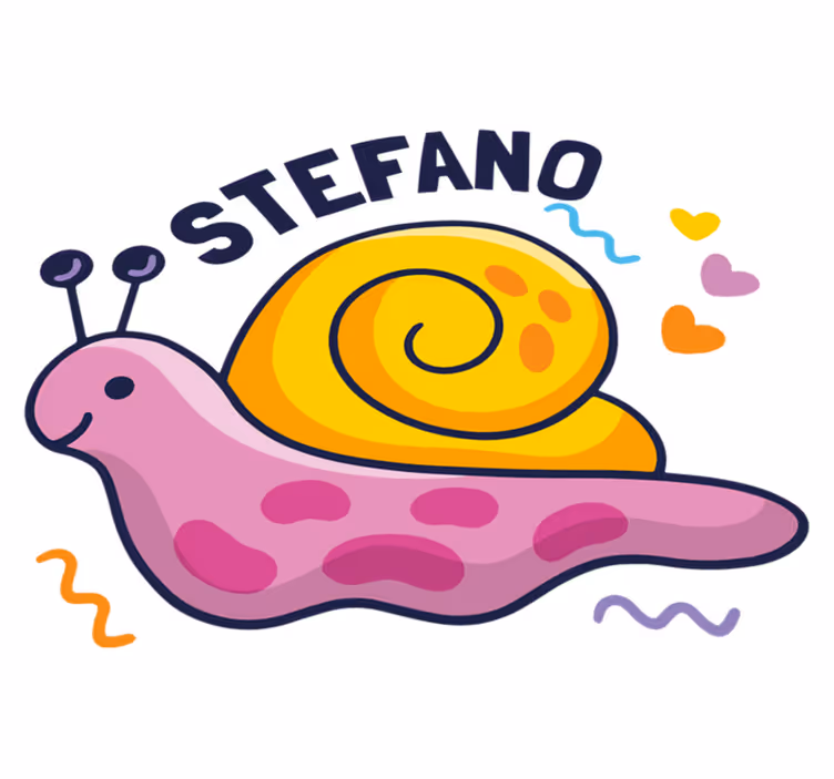 Kids vinyl rug colorful snail personalized - TenStickers