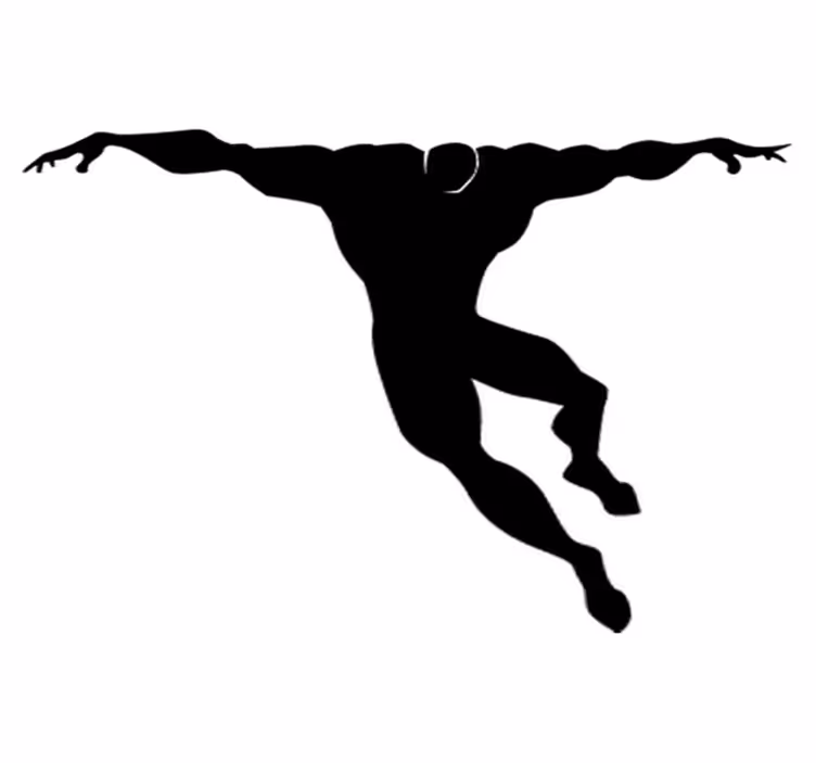 Kids vinyl rug jumping superhero design - TenStickers