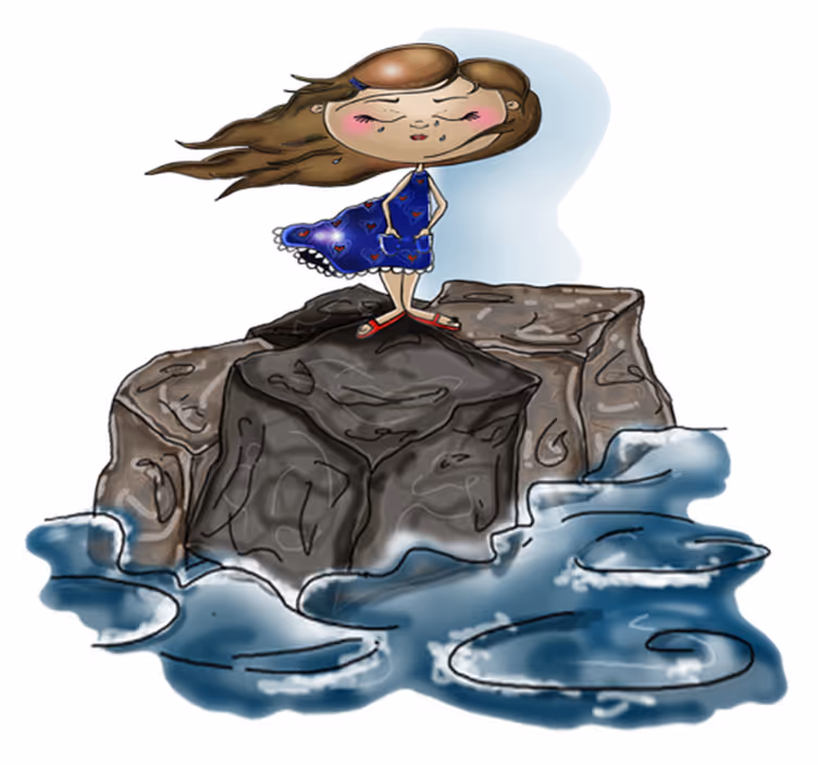 Kids vinyl rug girl by the sea - TenStickers