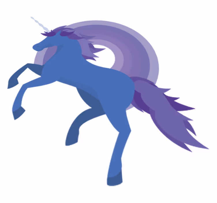 Kids vinyl rug in blue and purple unicorn shape - TenStickers