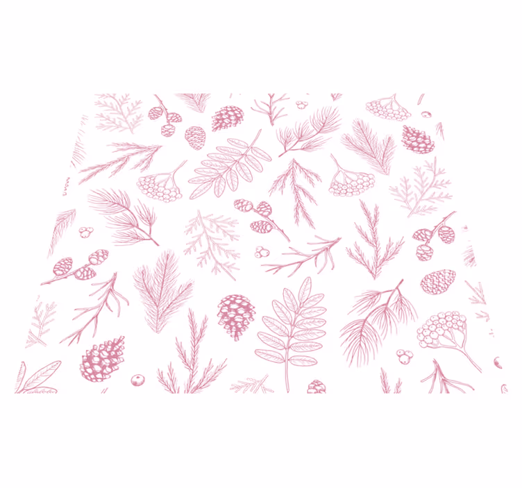 Bathroom vinyl rug white background with pink pine - TenStickers