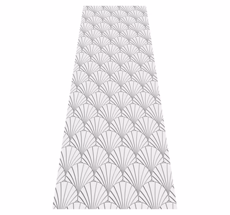 Bathroom vinyl rug with art deco white shells pattern - TenStickers