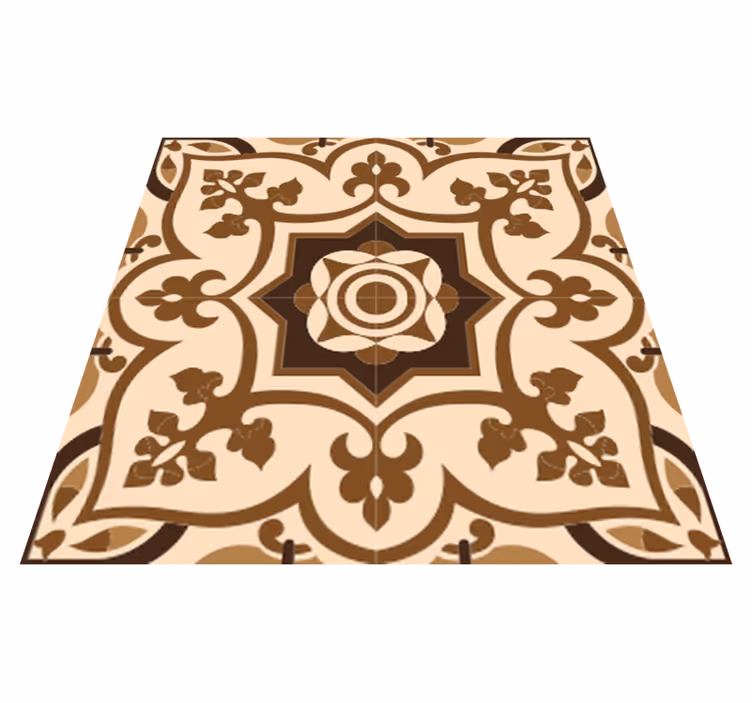 Bathroom vinyl rug with brown spanish tile design - TenStickers