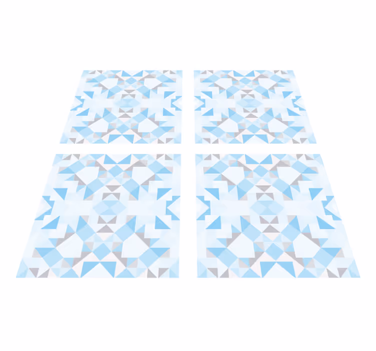 Bathroom vinyl rug with vintage blue grey tiles - TenStickers