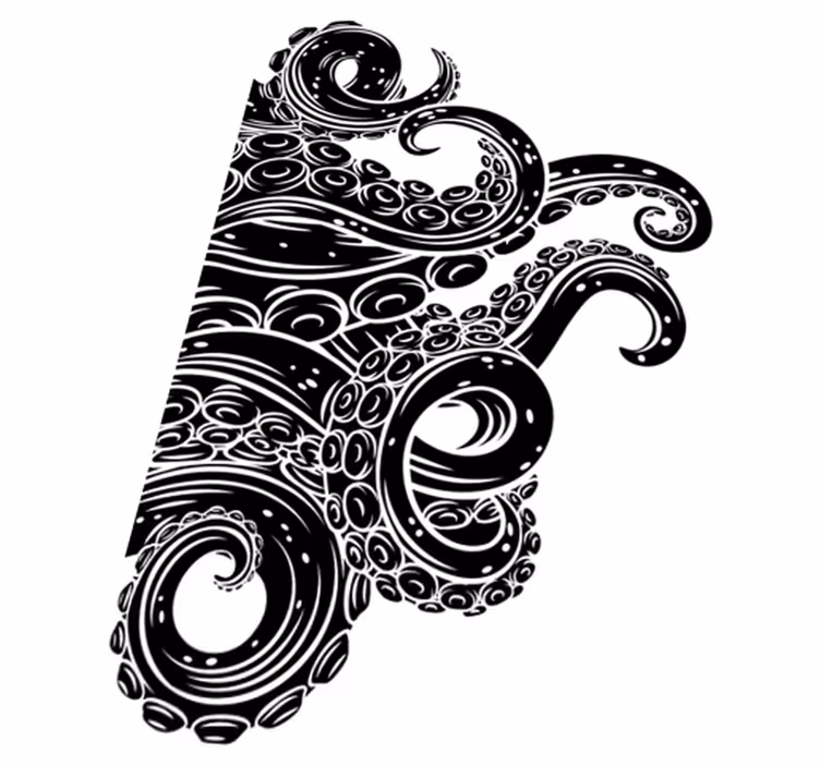 Bathroom vinyl rug with octopus tentacles design - TenStickers