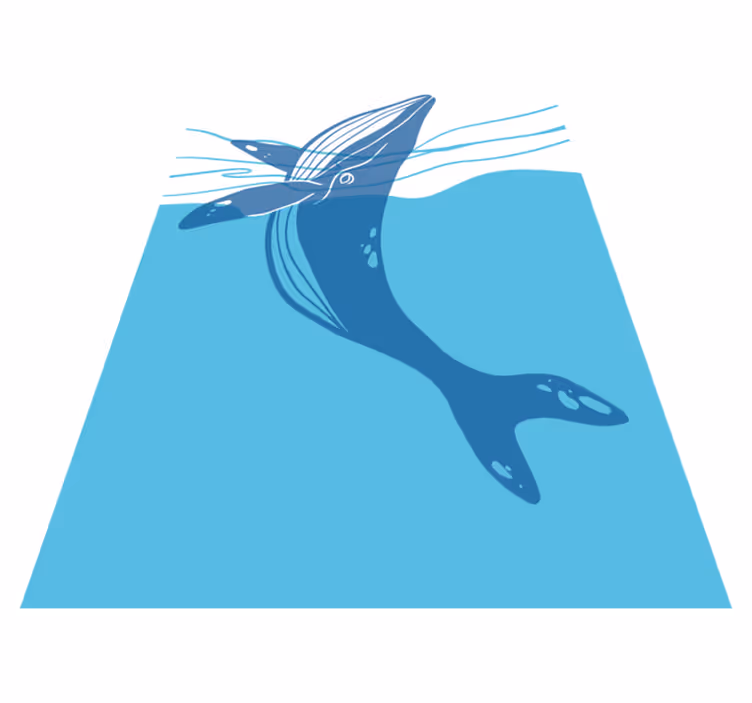Bathroom vinyl rug whale shower screen decals - TenStickers