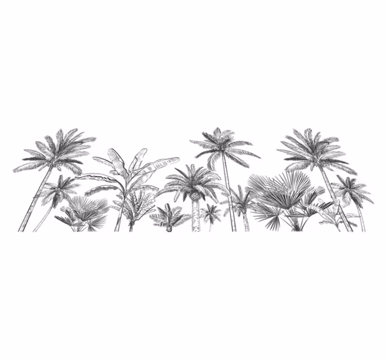 Bathroom vinyl rug tropical trees design - TenStickers