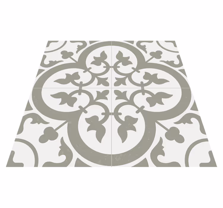 Kitchen vinyl rug moroccan tile evergreen fog - TenStickers