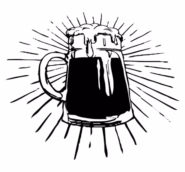 Kitchen vinyl rug with beer light design - TenStickers