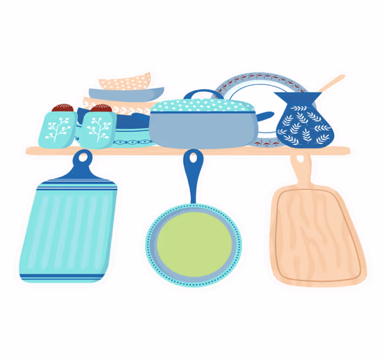 Kitchen vinyl rug for ceramic cookware - TenStickers