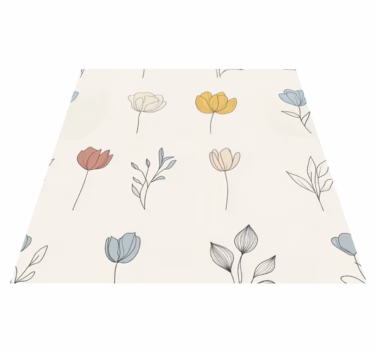Kitchen vinyl rug set with floral design - TenStickers