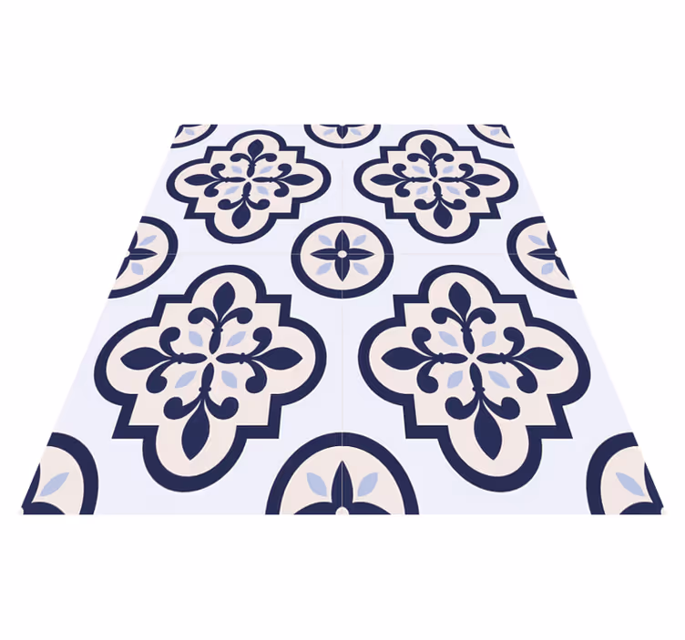 Kitchen vinyl rug blue traditional portuguese tile - TenStickers