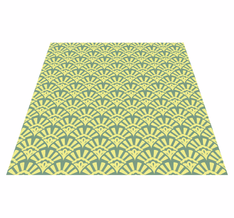Lemon yellow 70s pattern kitchen vinyl rug - TenStickers