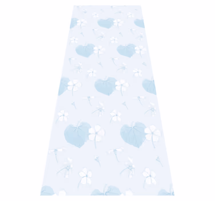 Bedroom vinyl rug in 80's scenic floral blue - TenStickers