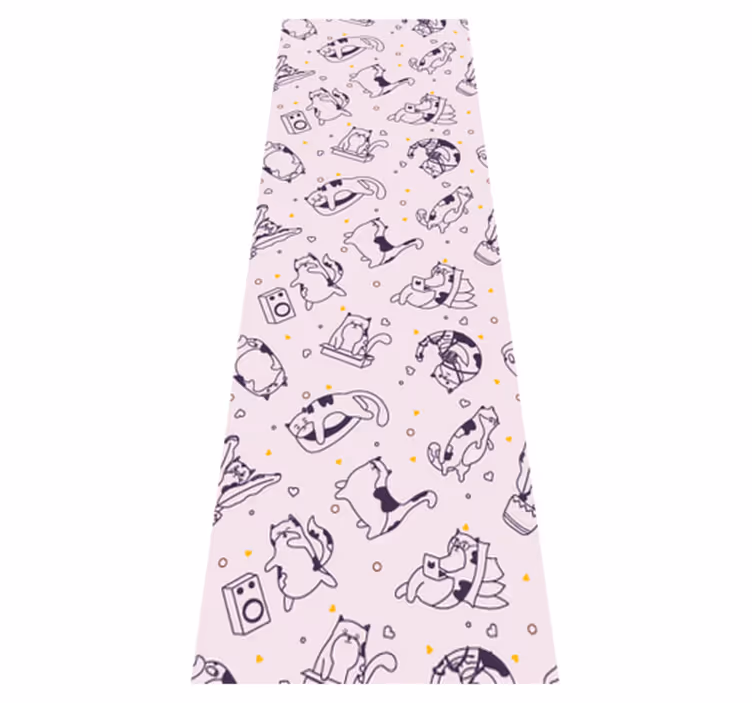 Bedroom vinyl rug with cat music band design - TenStickers