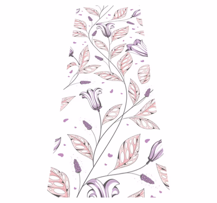 Bedroom vinyl rug with purple elegant tulips pattern - TenStickers