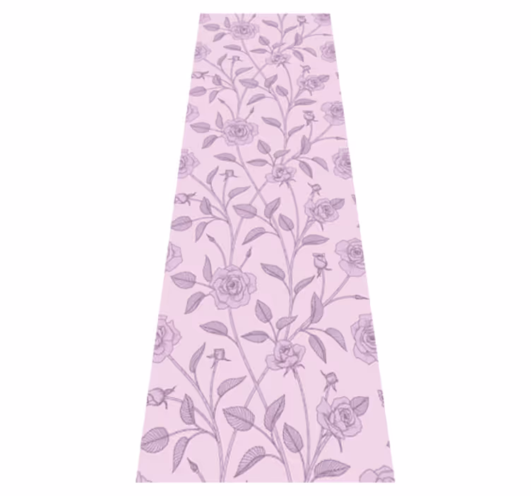 Bedroom vinyl rug with purple vintage roses design - TenStickers