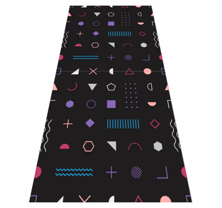 Bedroom vinyl rug in multicoloured retro shapes - TenStickers
