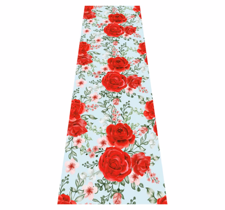 Bedroom vinyl rug in grandmillenial floral design - TenStickers