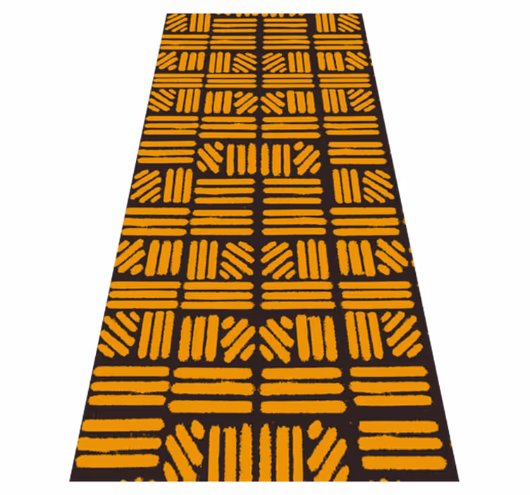 Bedroom vinyl rug with african style golden art - TenStickers