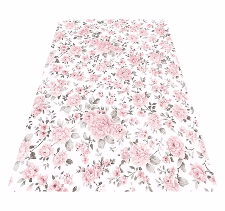 Bedroom vinyl rug with vintage large floral pattern - TenStickers