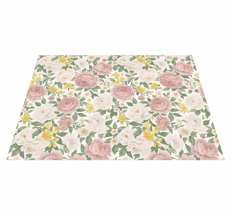 Bedroom vinyl rug with smoky mysterious botanicals - TenStickers