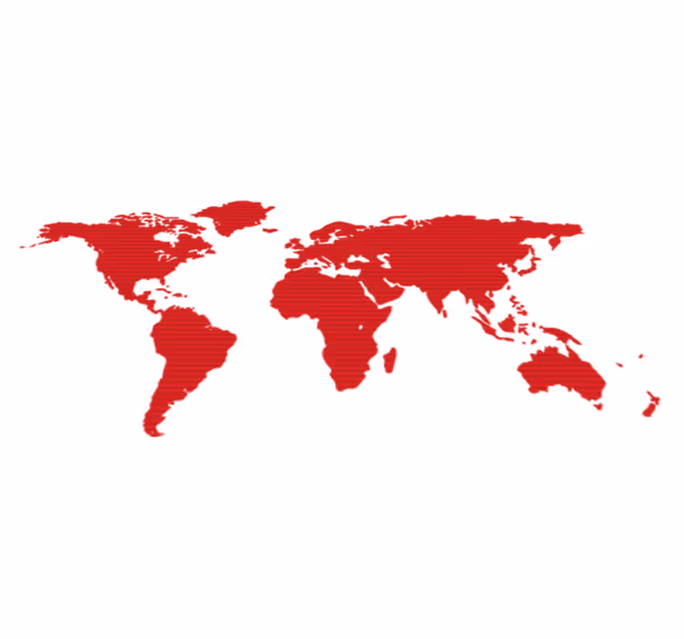 Bedroom vinyl rug with red lines world map design - TenStickers