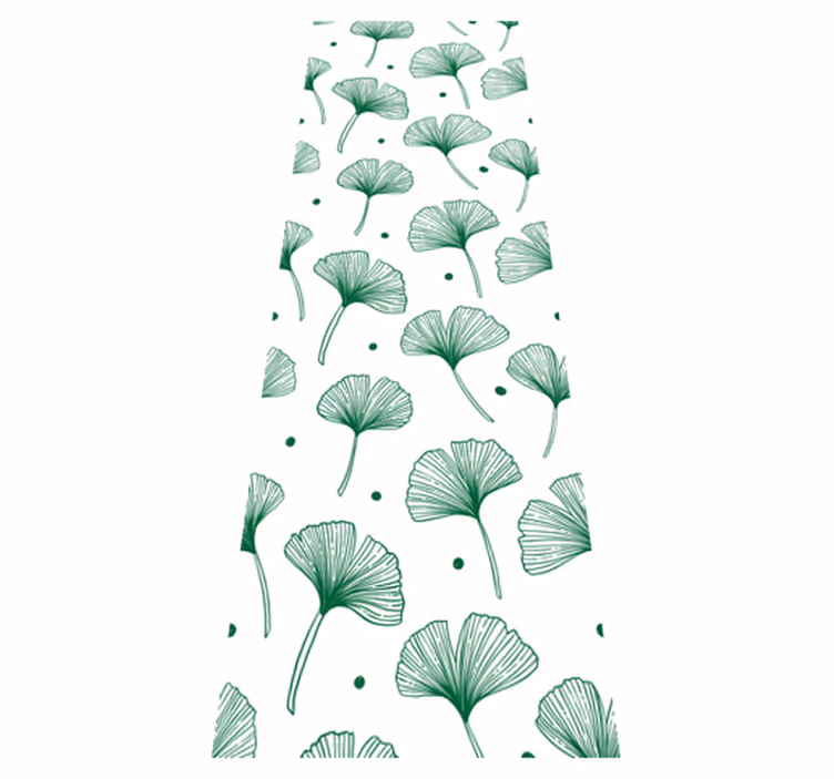Office vinyl rug big ginkgo green leaves - TenStickers