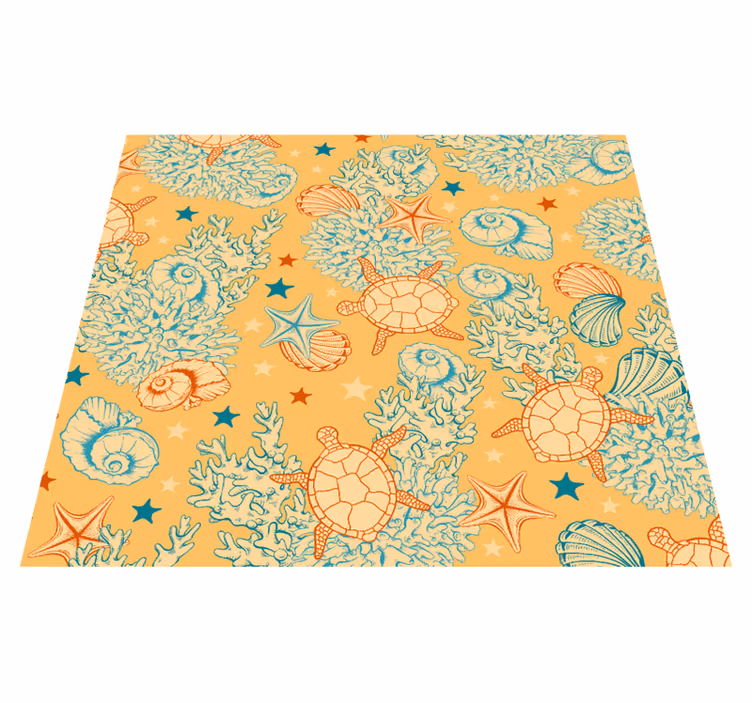 Bedroom vinyl rug underwater soft hues - TenStickers