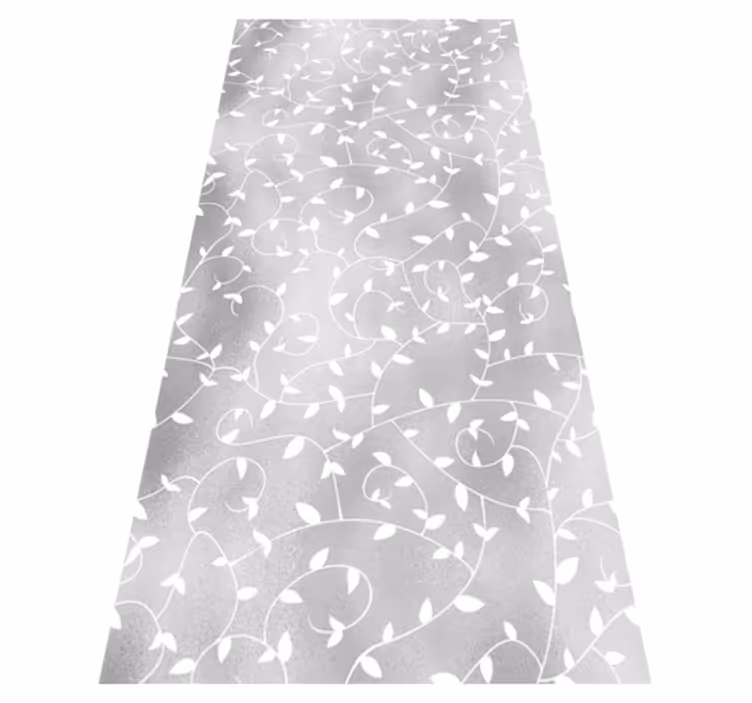 Bedroom vinyl rug with white and silver branches - TenStickers