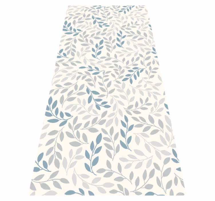 Bedroom vinyl rug with blue ombre small leaves - TenStickers